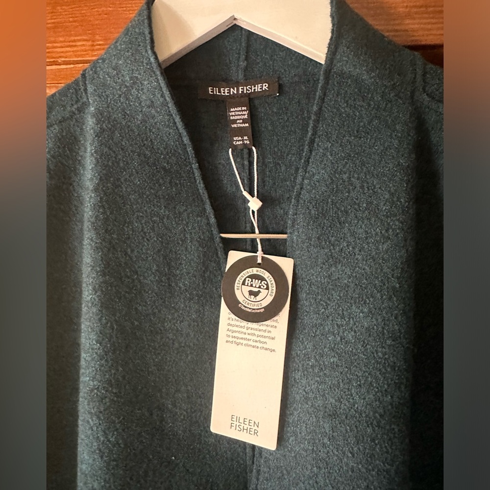 Gorgeous Eileen Fisher Dark Teal Extra fine merino wool Jacket SOLD OUT Online